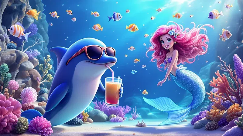 Visual permainan tembak ikan dengan target di dalam layar permainan