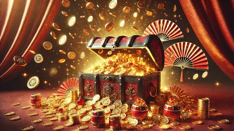 Tampilan video slot dengan reel dan efek visual