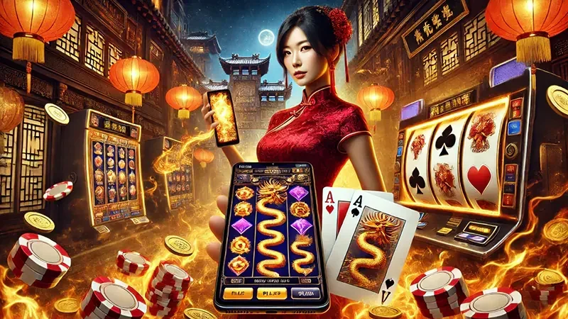Reel slot dengan simbol bonus pada layar permainan